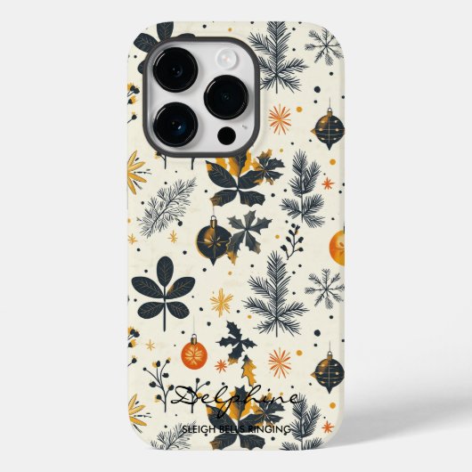 Gepersonaliseerde moderne kerstversiering Case-Mate iPhone case (Achterkant)