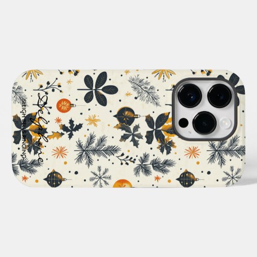 Gepersonaliseerde moderne kerstversiering Case-Mate iPhone case (Achterkant (horizontaal))