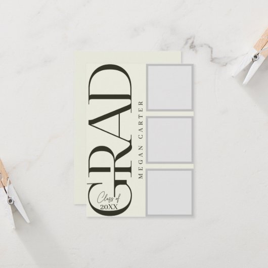 Gepersonaliseerde moderne klasse van 2025 Afstuder Kaart (Voorkant / Achterkant in situ)