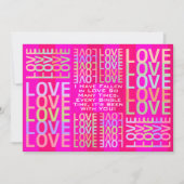 Gepersonaliseerde moderne kleurrijke "LOVE" typogr Kaart (Voorkant)