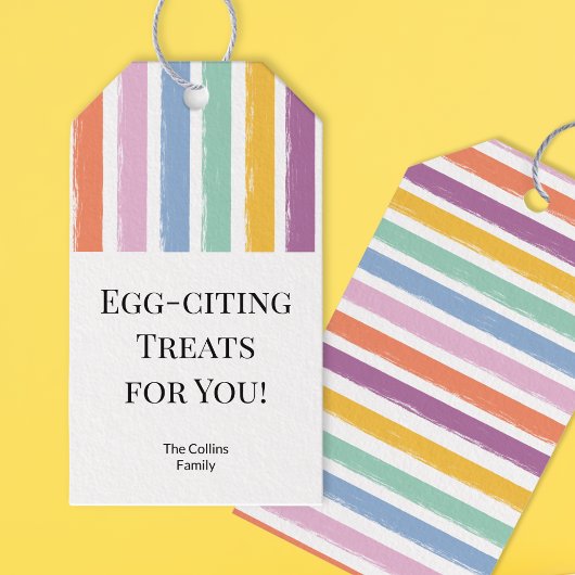 Gepersonaliseerde moderne kleurrijke Paaseieren Hu Cadeaulabel