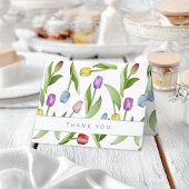 Gepersonaliseerde moderne kleurrijke tulp dank u k bedankkaart