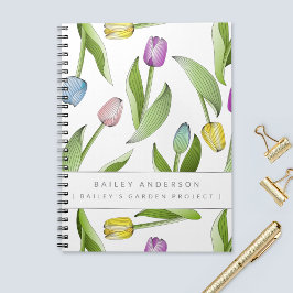Gepersonaliseerde moderne kleurrijke tulp notitieboek