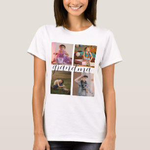 Gepersonaliseerde moderne koele fotocollage t-shirt