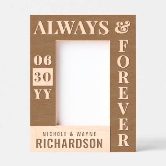 Gepersonaliseerde moderne koppels Naam Trouwdatum Gegraveerde Lijstjes (Voorkant)