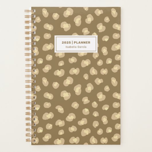 Gepersonaliseerde moderne Leopard Pattern Weekly P Planner (Voorkant)