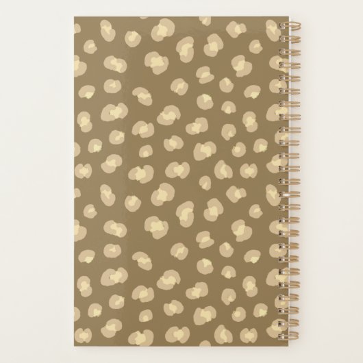Gepersonaliseerde moderne Leopard Pattern Weekly P Planner (Achterkant)
