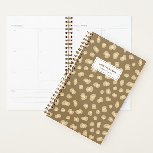 Gepersonaliseerde moderne Leopard Pattern Weekly P Planner (Display)