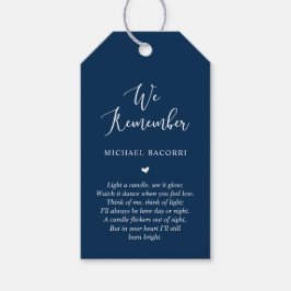 Gepersonaliseerde moderne, marineblauw, begrafenis cadeaulabel