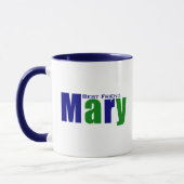 Gepersonaliseerde moderne "Mary" in diep groen en Mok (Links)