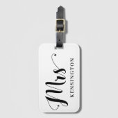 Gepersonaliseerde moderne mevrouw Pas getrouwd Typ Bagagelabel (Voorkant (verticaal))