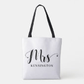 Gepersonaliseerde moderne mevrouw Pas getrouwd Typ Tote Bag (Achterkant)