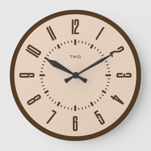 Gepersonaliseerde moderne minimalist grote klok (Voorkant)