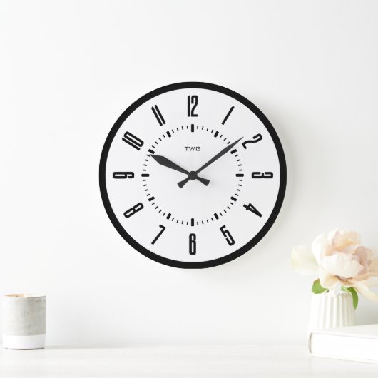 Gepersonaliseerde moderne minimalist grote klok (Huis)