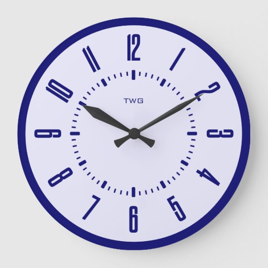 Gepersonaliseerde moderne minimalist grote klok (Voorkant)