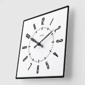 Gepersonaliseerde moderne minimalist vierkante klok (Hoek)