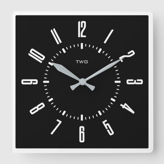 Gepersonaliseerde moderne minimalist vierkante klok (Voorkant)