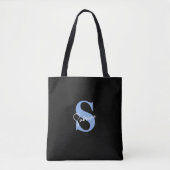 Gepersonaliseerde moderne minimalistische blauwe m tote bag (Voorkant)
