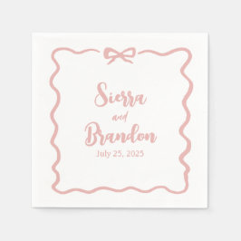 Gepersonaliseerde moderne minimalistische bruiloft servet