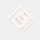 Gepersonaliseerde moderne minimalistische bruiloft servet (Hoek)