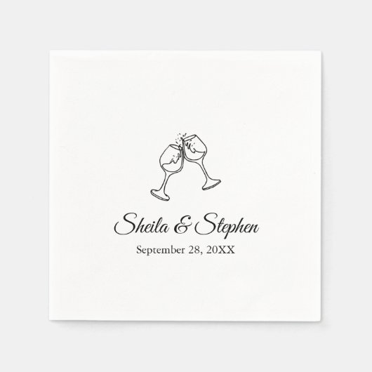 Gepersonaliseerde moderne minimalistische cocktail servet (Voorkant)