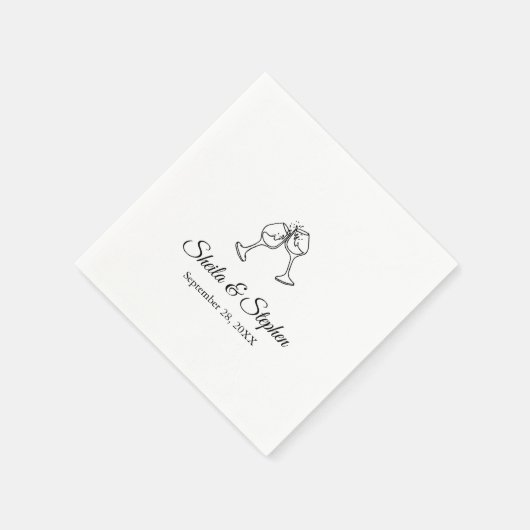 Gepersonaliseerde moderne minimalistische cocktail servet (Hoek)