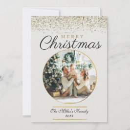 Gepersonaliseerde moderne minimalistische foto Ker Feestdagenkaart