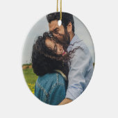 Gepersonaliseerde moderne minimalistische foto keramisch ornament (Rechts)