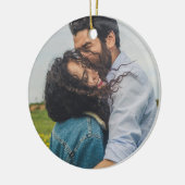 Gepersonaliseerde moderne minimalistische foto keramisch ornament (Links)