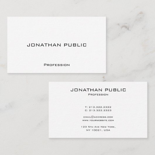 Gepersonaliseerde moderne minimalistische handteke visitekaartje (Voorkant / Achterkant)