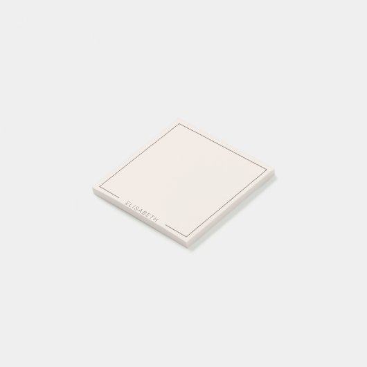 Gepersonaliseerde moderne minimalistische lichtroz post-it® notes (Schuin)