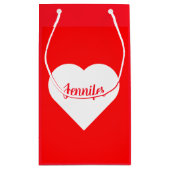 Gepersonaliseerde moderne minimalistische rode Val Klein Cadeauzakje (Achterkant)