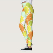 Gepersonaliseerde moderne mint-groene citrusvrucht leggings (Links)