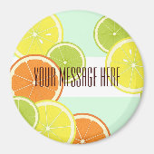 Gepersonaliseerde moderne mint-groene citrusvrucht magneet (Voorkant)