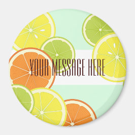 Gepersonaliseerde moderne mint-groene citrusvrucht magneet