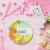Gepersonaliseerde moderne mint-groene citrusvrucht papieren bordje (Feest)