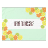 Gepersonaliseerde moderne mint-groene citrusvrucht tafelkleed (Voorkant (Horizontaal))