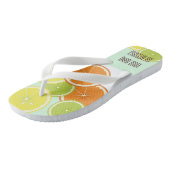 Gepersonaliseerde moderne mint-groene citrusvrucht teenslippers (Schuin)