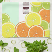 Gepersonaliseerde moderne mint-groene citrusvrucht theedoek (Gevouwen)