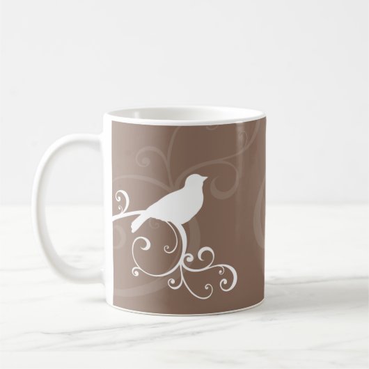 GEPERSONALISEERDE MODERNE MOK:: whimsicalbird 1 Koffiemok (Links)