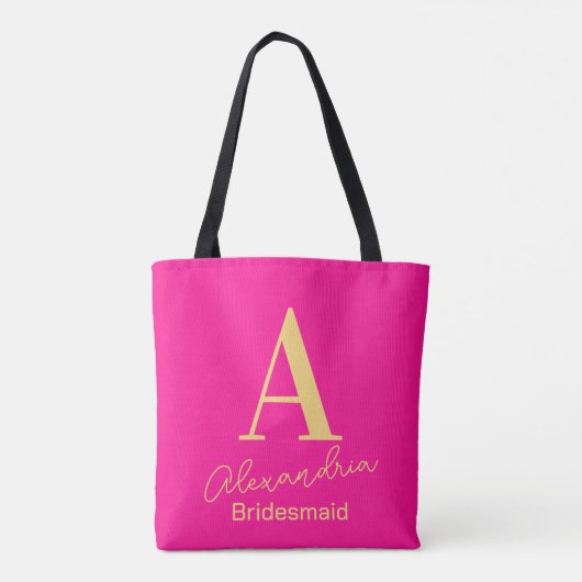 Gepersonaliseerde moderne monogram bruidsmeisje tote bag (Achterkant)