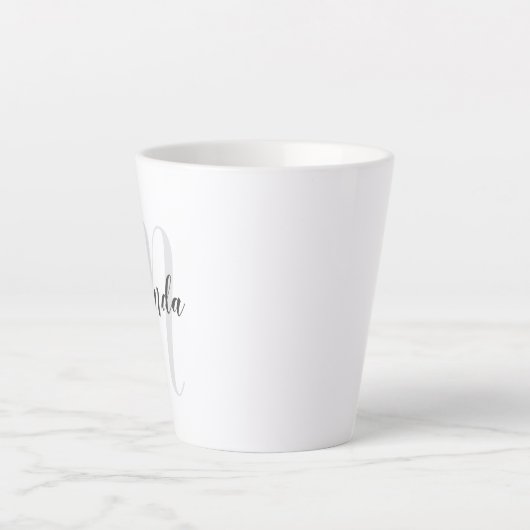 Gepersonaliseerde Moderne Monogram en Naam van het Latte Mok (Voorkant)