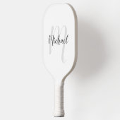 Gepersonaliseerde Moderne Monogram en Naam van het Pickleball Paddle (Links)
