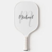 Gepersonaliseerde Moderne Monogram en Naam van het Pickleball Paddle (Achterkant)