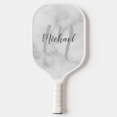 Gepersonaliseerde Moderne Monogram en Naam van het Pickleball Paddle (Achterkant)