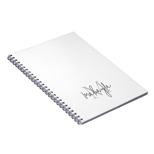 Gepersonaliseerde moderne monogram naam notitieboek (Rechterzijde)