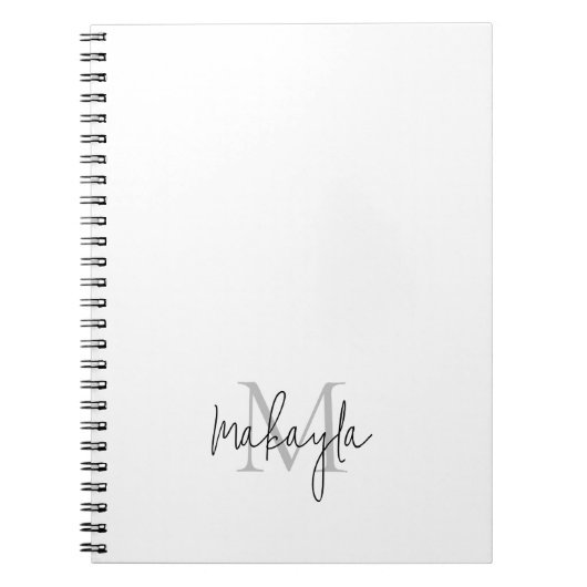 Gepersonaliseerde moderne monogram naam notitieboek (Voorkant)