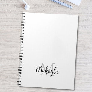 Gepersonaliseerde moderne monogram naam notitieboek