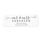 Gepersonaliseerde Moderne Mr. en Mrs. Familienaam Etiket (Voorkant)
