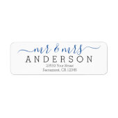 Gepersonaliseerde Moderne Mr. en Mrs. Familienaam Etiket (Voorkant)